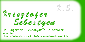 krisztofer sebestyen business card